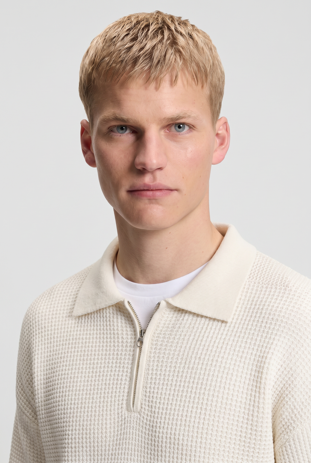 Men’s Half-Zip Knit Polo Jumper – Long Sleeve