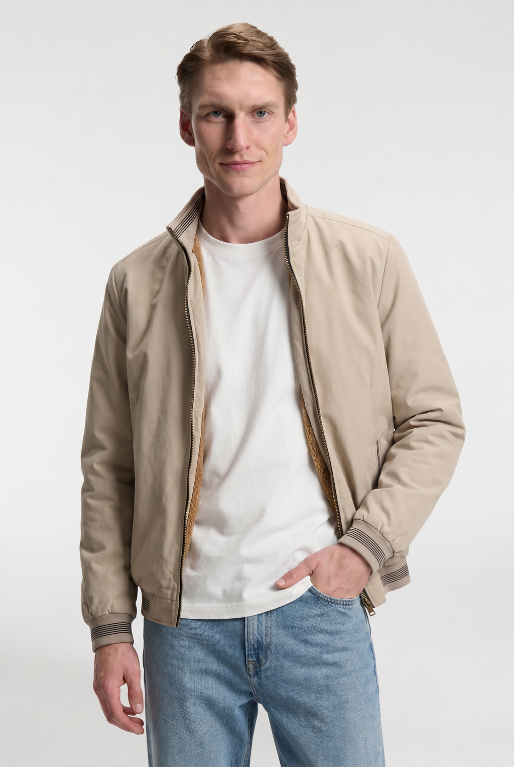 Men's Fleece-Lined Bomber Jacket