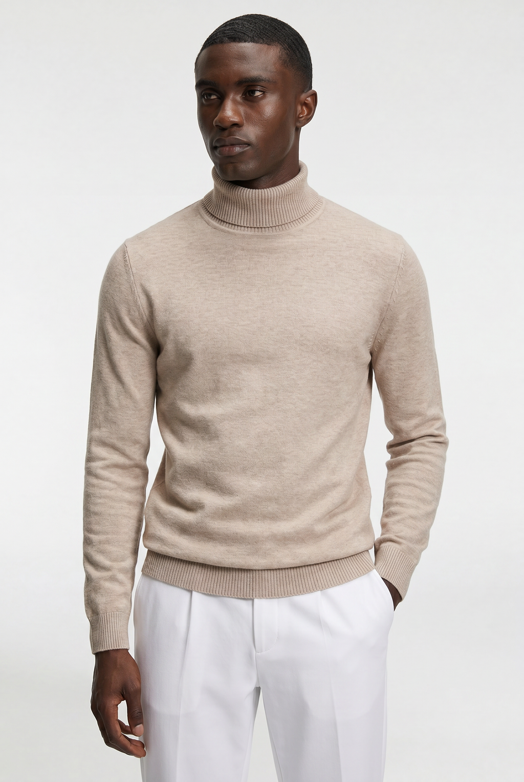 Men's Merino Wool Roll Neck Jumper
