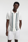 Men's Striped Knit Polo Shirt