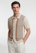 Men's Pinstripe Knit Polo Shirt