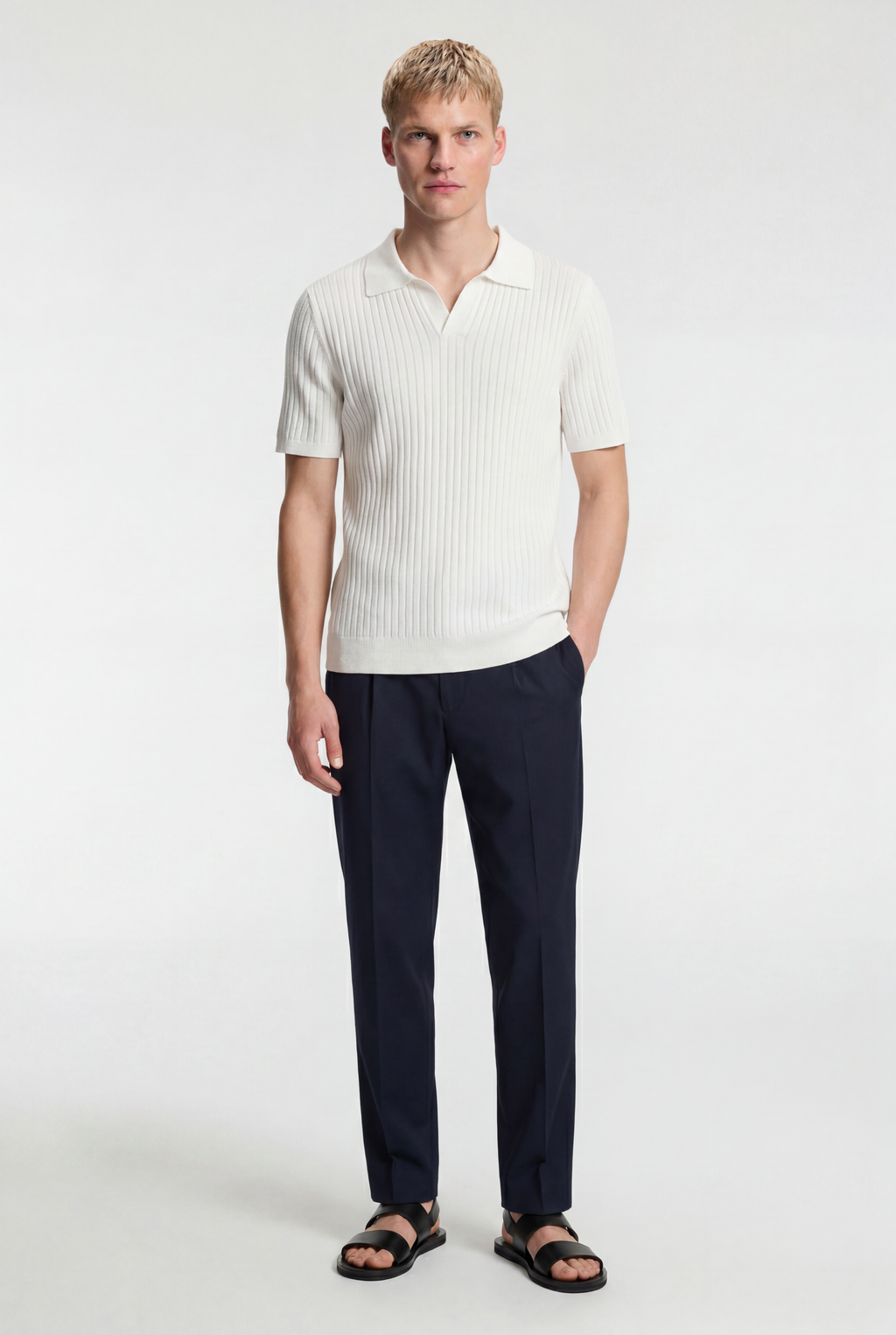 Men’s Ribbed Polo Shirt