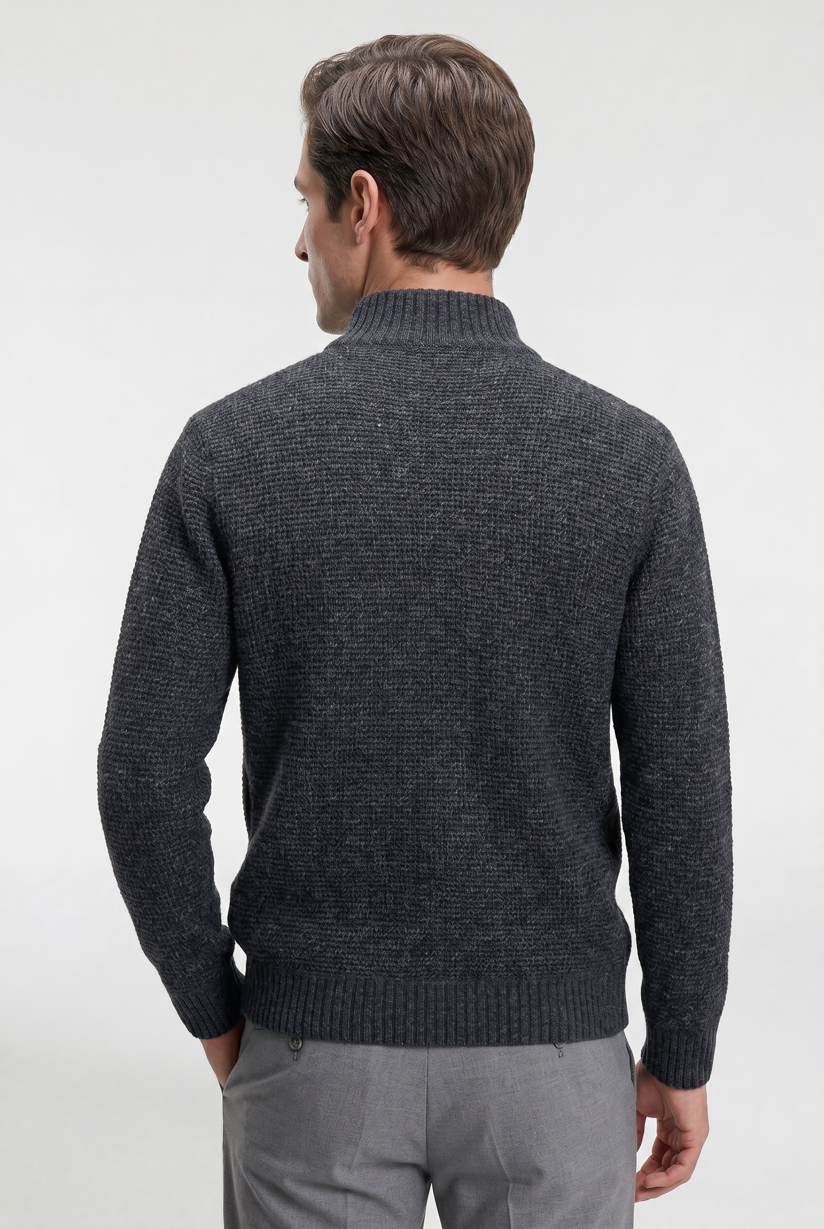 Men's Quilted Panel Knit Cardigan