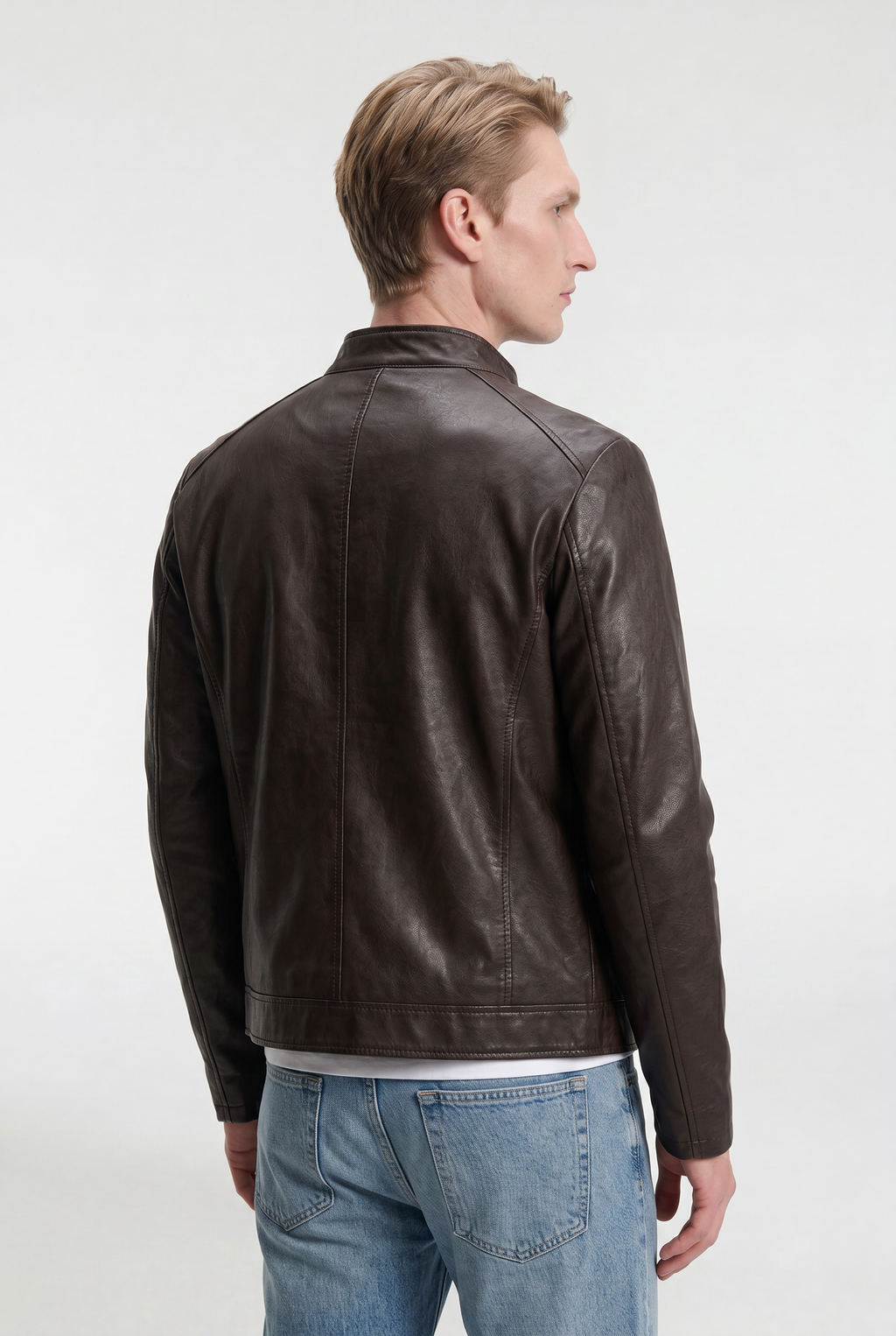 Men's Faux Leather Biker Jacket