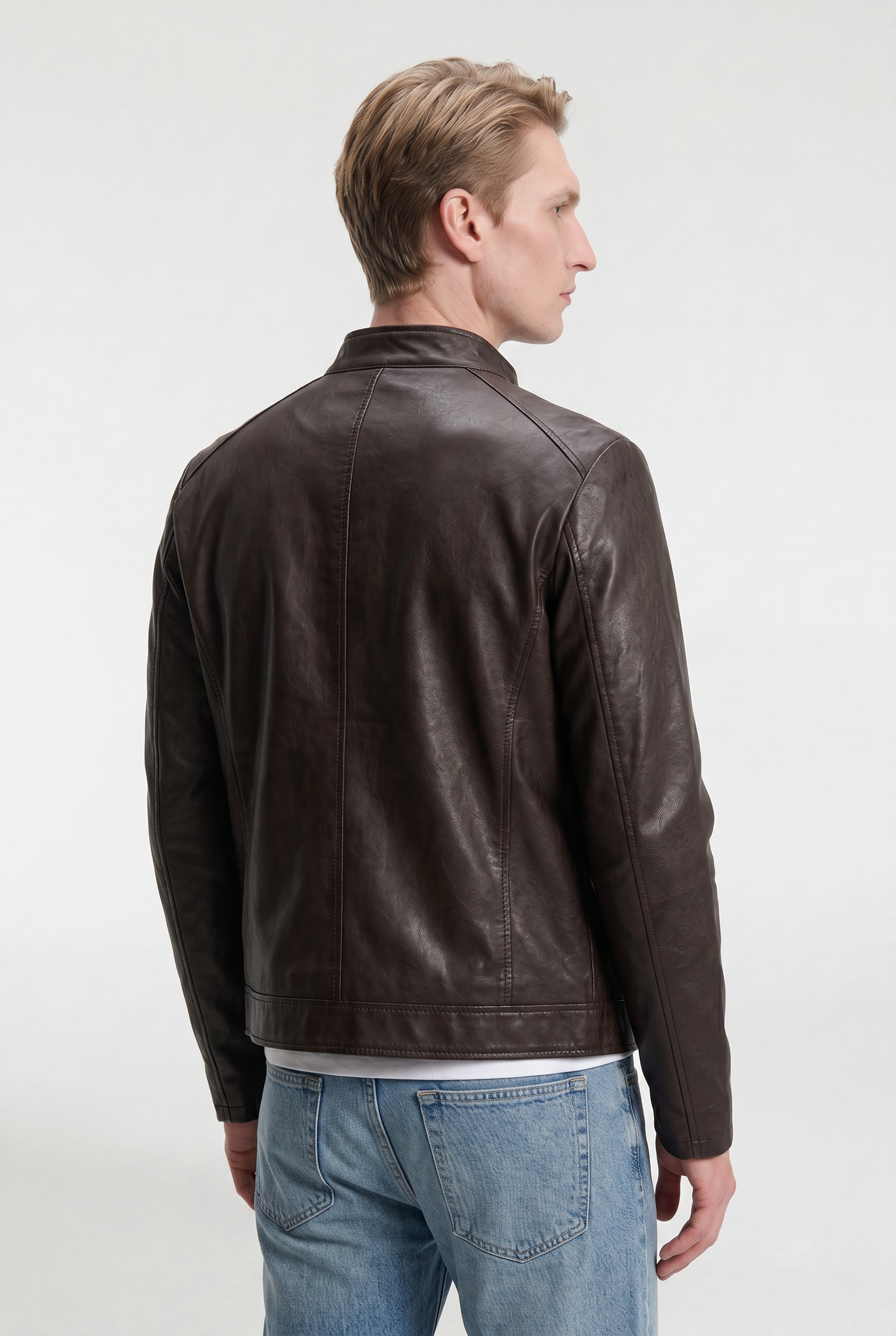 Men's Faux Leather Biker Jacket