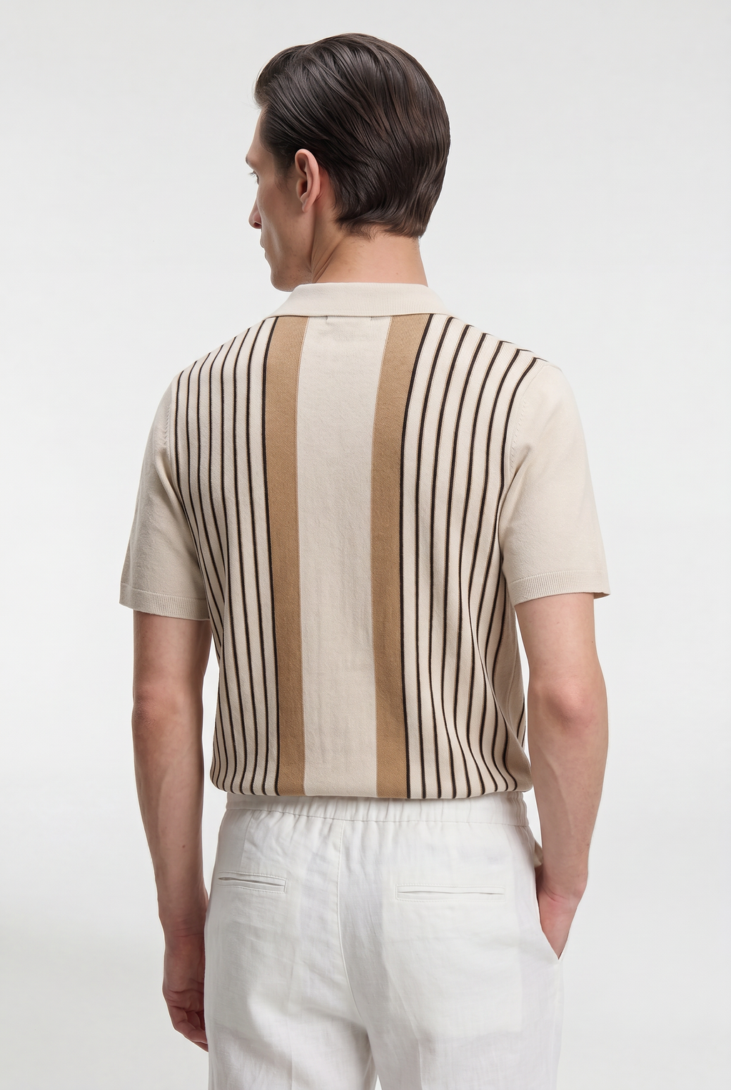 Men's Pinstripe Knit Polo Shirt