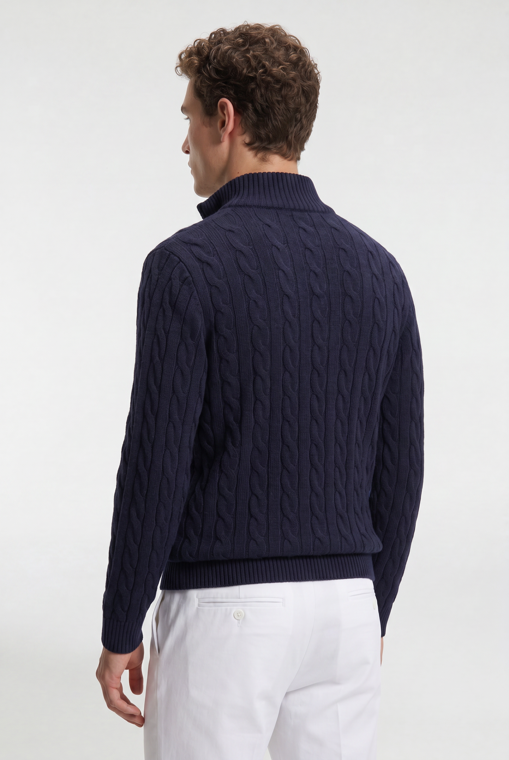 Men's Cable Knit Half-Zip Jumper