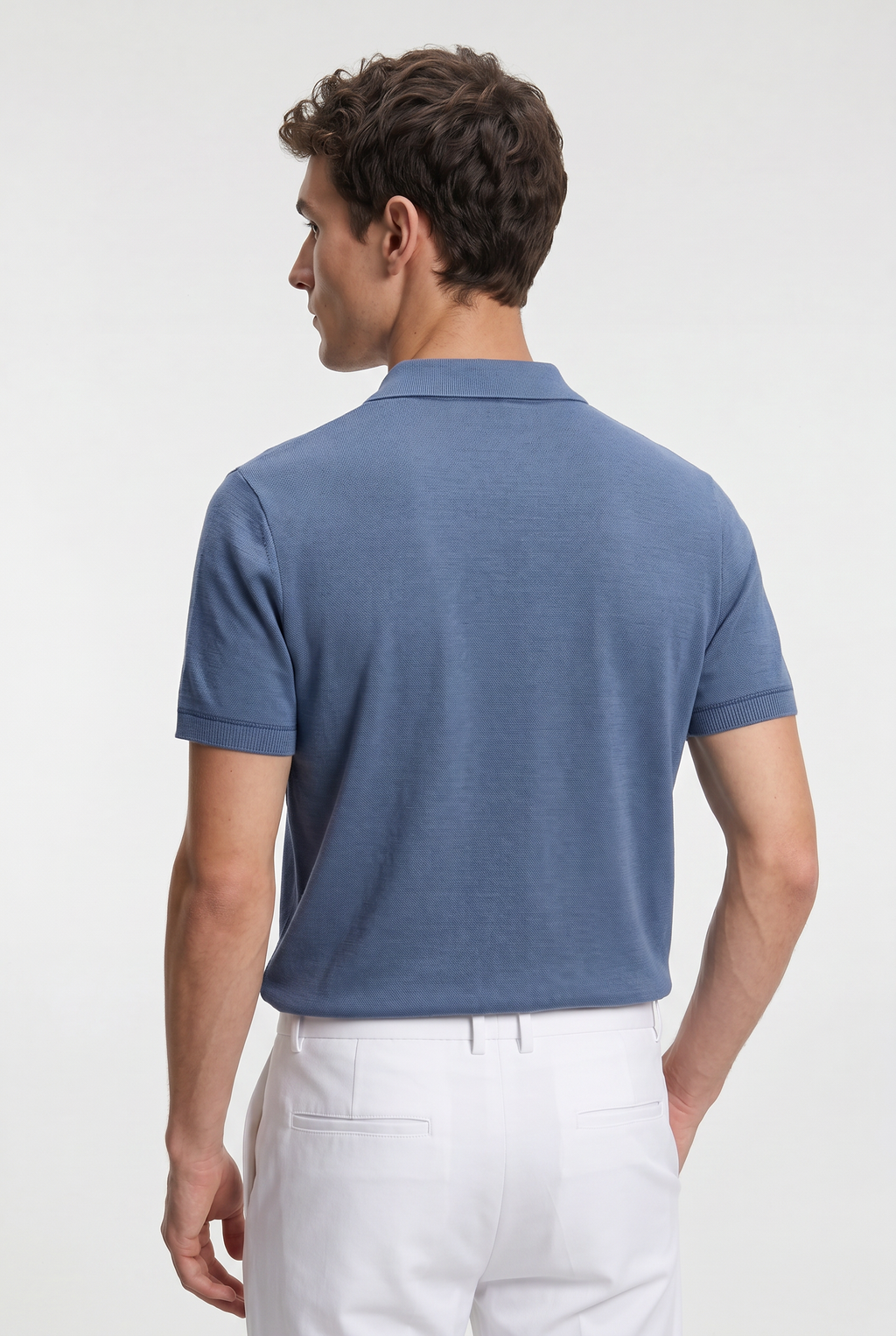 Men's Bold Stripe Knit Polo Shirt