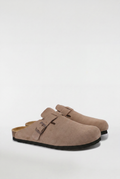 Men's Suede Buckle Clogs
