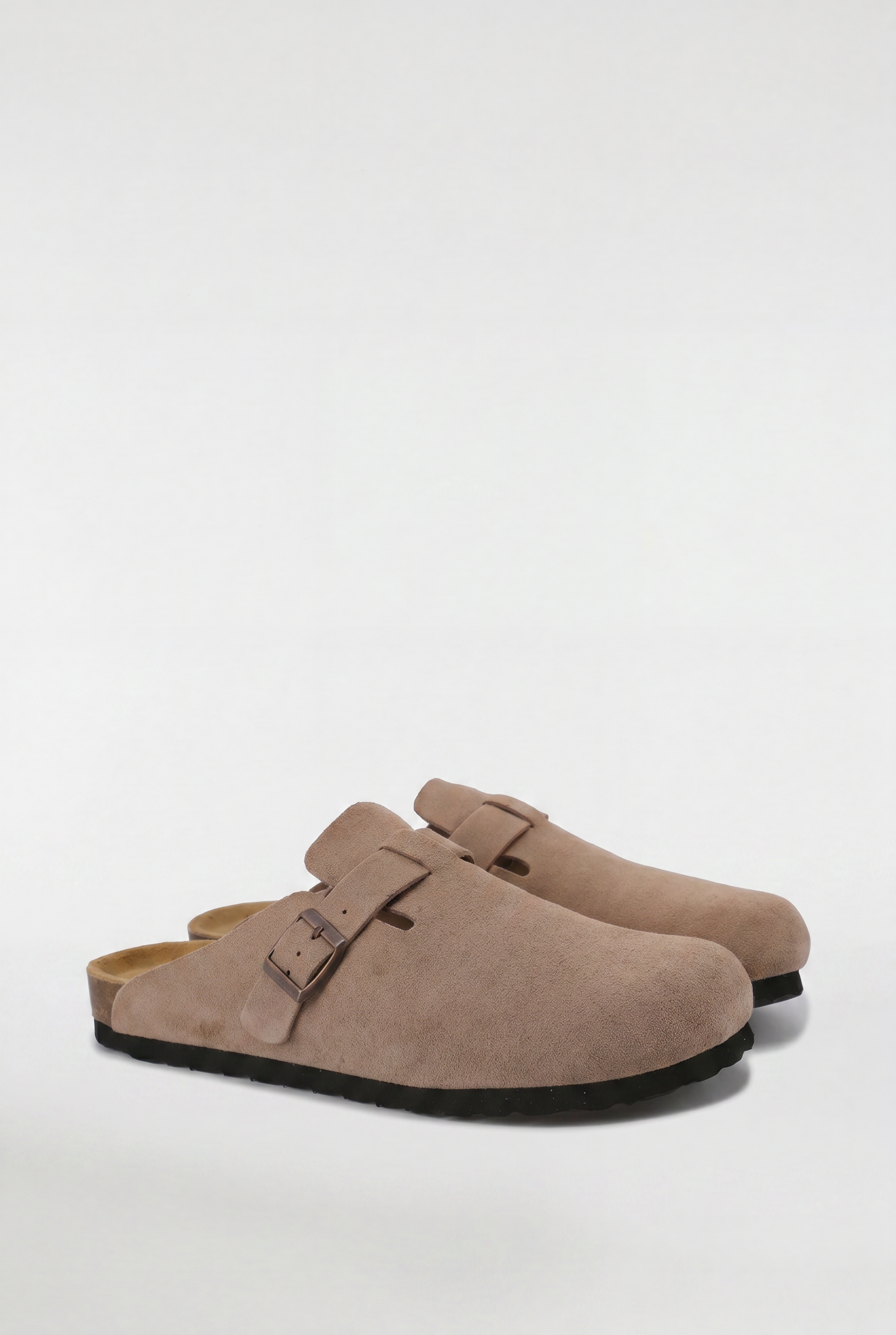 Men's Suede Buckle Clogs