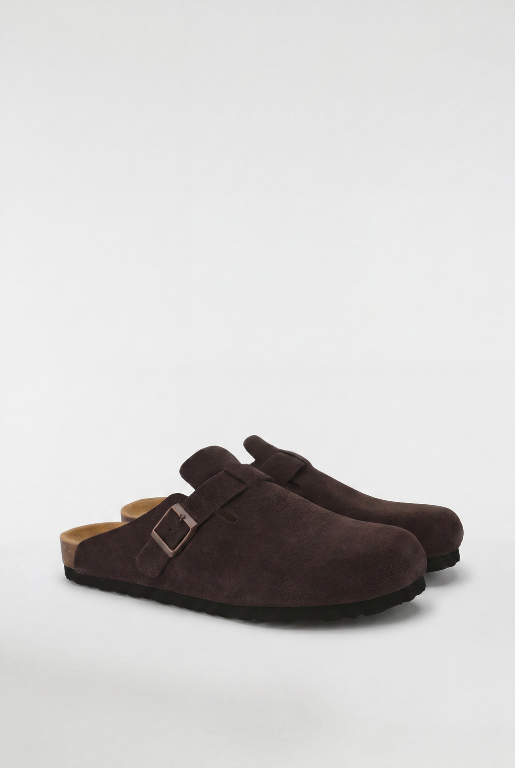 Men's Suede Buckle Clogs