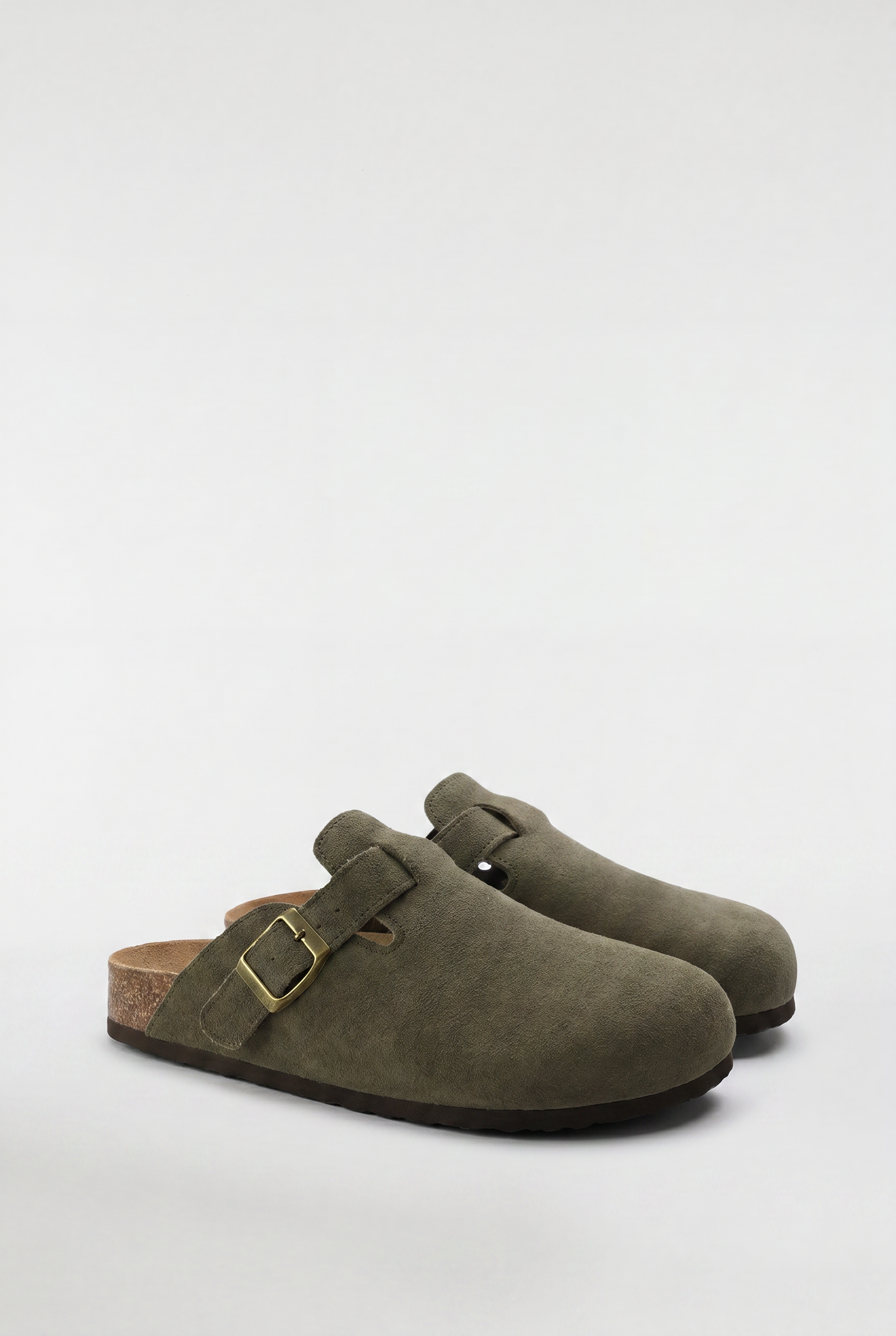 Men's Suede Buckle Clogs
